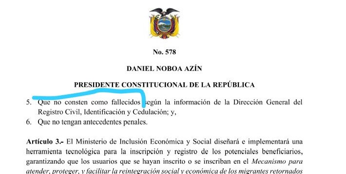 CinthyaEc's tweet photo. #Atención | Ecuatorianos, no olviden “no constar como fallecidos” para acceder a los bonos del Gobierno, decretados por el presidente @DanielNoboaOk . #humor 😬 https://t.co/SNmDO5OxQH
