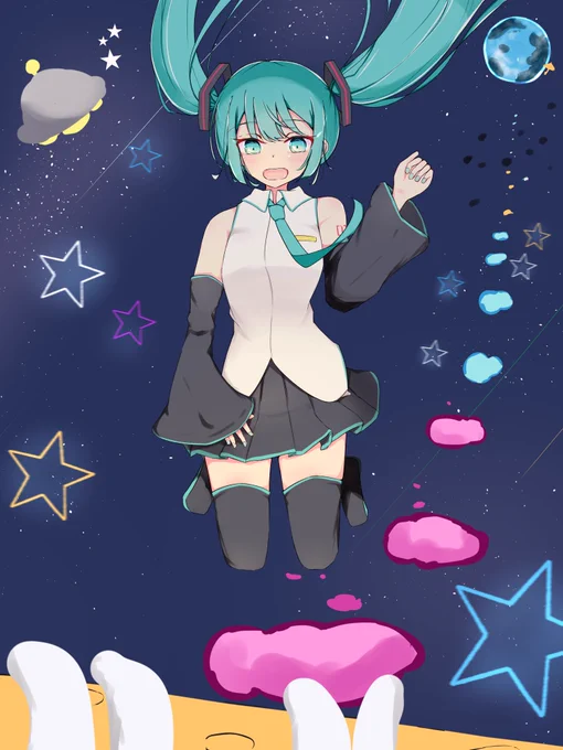 43曲目 スペースバニー/かかこ#初音ミク #100曲ボカロ絵チャレンジ 