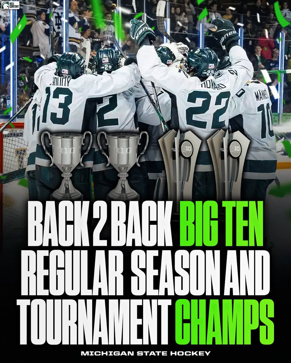BACK TO BACK BIG TEN CHAMPS X2🏆 #GOGREEN