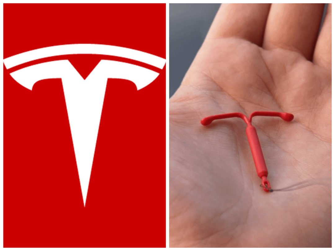 Am I the only one that thinks that the Tesla's car logo emblem looks like an IUD?