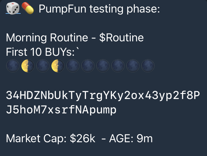 Mag_gems's tweet photo. π Our Printer Tools Just Spotted a GEM! π
Our bot @gem_tools detected $ROUTINE at $26k MC β and it rocketed to $6M in just 1 day! π±π
34HDZNbUkTyTrgYKy2ox43yp2f8PJ5hoM7xsrfNApump
a x230+ call in such market conditions is epic !
meaning a $100 investment could have turned into $23K at ATH in less than 1 DAY!
π° Don't miss the next big play β Join our TG now! π· #Solana #Crypto #100x