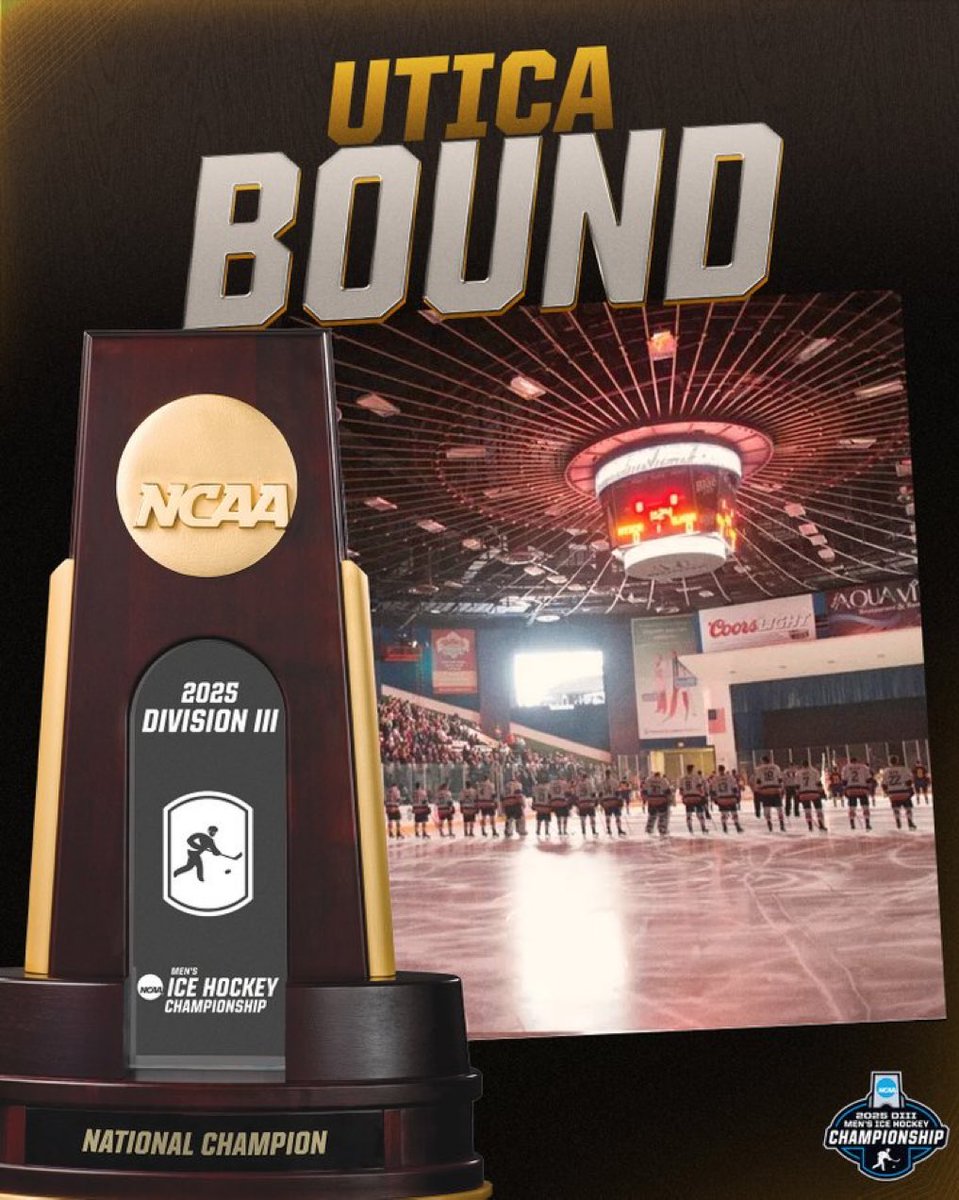 🚨THE 2025 FROZEN FOUR IS IN UTICA!

The Pioneers will host Curry, Hobart, and Geneseo in the 2025 <a href="/NCAADIII/">NCAA Division III</a> Frozen Four!

We’ll battle Curry next Friday night at 7pm!

<a href="/Utica_Pioneers/">Utica Pioneers</a> <a href="/uticauniversity/">Utica University</a> <a href="/DIIIHockeyNews/">D-III Hockey News</a> 

#PioneerHockey