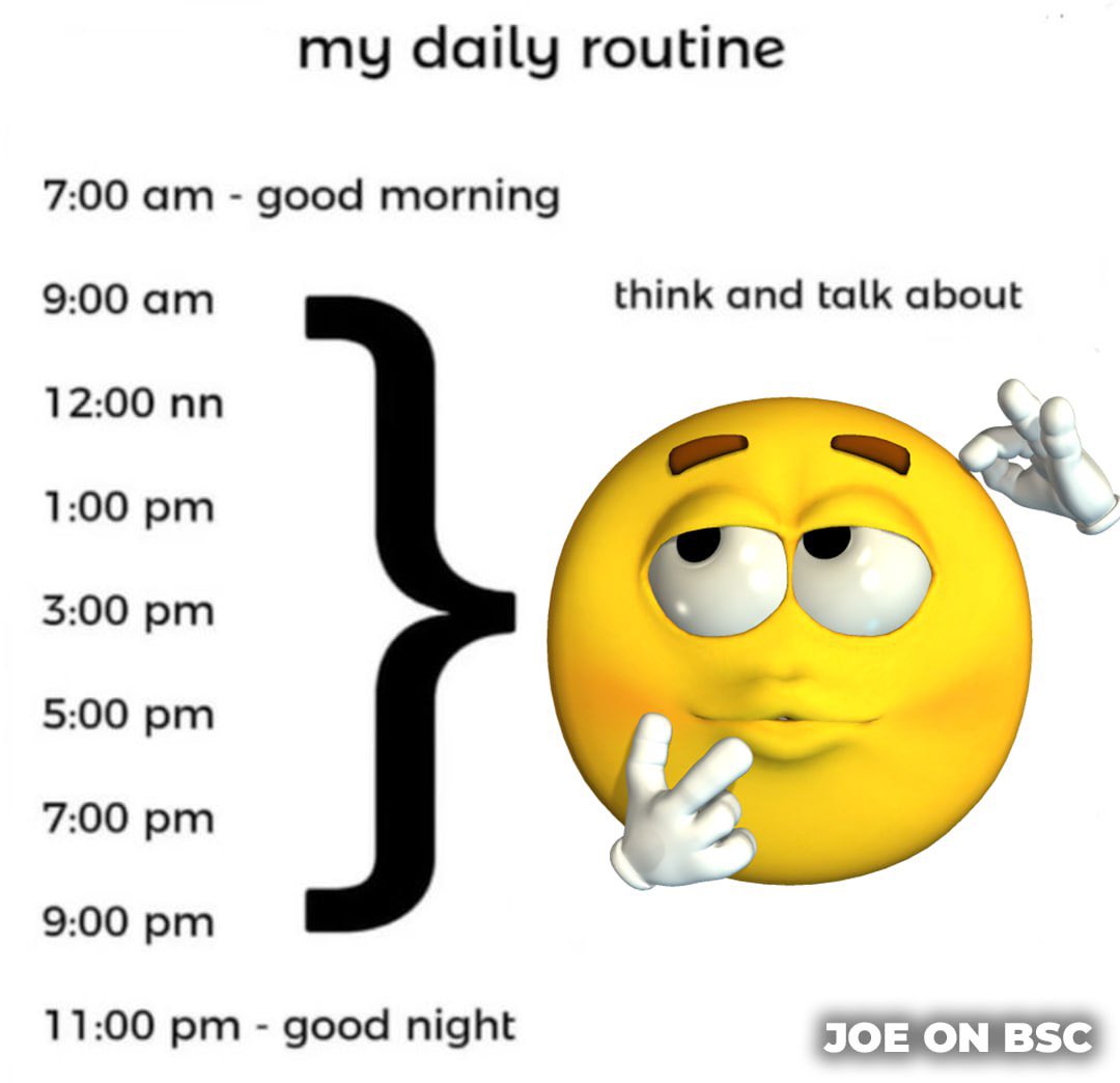 JoebscCTO's tweet photo. Every $JOE holder #routine https://t.co/fN6yrTf98U