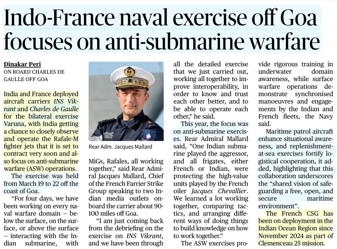 imRavikantYadav's tweet photo. #Defence #news 

*Indo-France Naval exercise off Goa focuses on #AntiSubmarine #Warfare 

#India #France #Varuna

*#Tavasya ,4th Krivak-class Stealth Frigate,launched into water

#TechTransfer #Triput #Tushil #Tamal 
#Russia #Ukraine️ 

:By Sh Dinakar Peri 

#UPSC

Source:TH https://t.co/3dHE7Yhti8