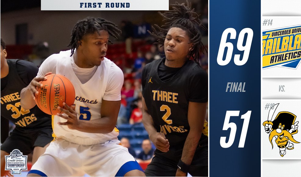 👏 Vincennes moves on

The Trailblazers defeat Three Rivers and will play on in the 2025 <a href="/MyCreditUnion1/">Credit Union 1</a> #NJCAABasketball DI Men's Championship!

njcaa.org/championships/…