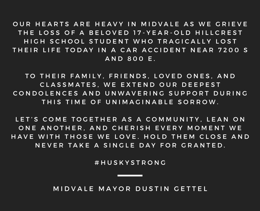 Mayor Dustin Gettel (@mayordusting) on Twitter photo Official statement from the Office of the Mayor, the Midvale City Council, and our City Staff. Official statement from the Office of the Mayor, the Midvale City Council, and our City Staff.