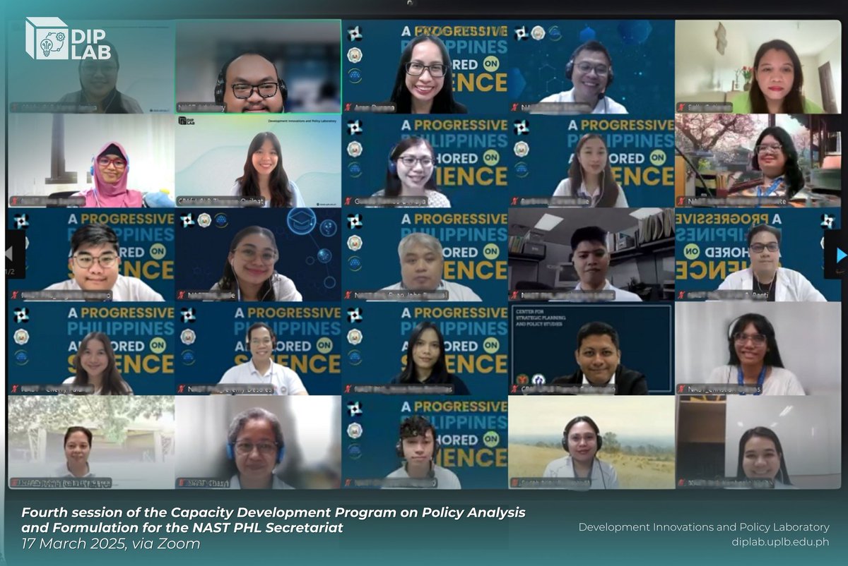 diplab_uplb's tweet photo. #DIPLabUpdates
Session 3 and 4 of the Capacity Development Program on Policy Analysis and Formulation for the NAST PHL Secretariat was successfully conducted via Zoom on March 14 and 17, 2025!

Great job to all participants—looking forward to the next session!
#DIPLabUPLB https://t.co/RKumOIJG51