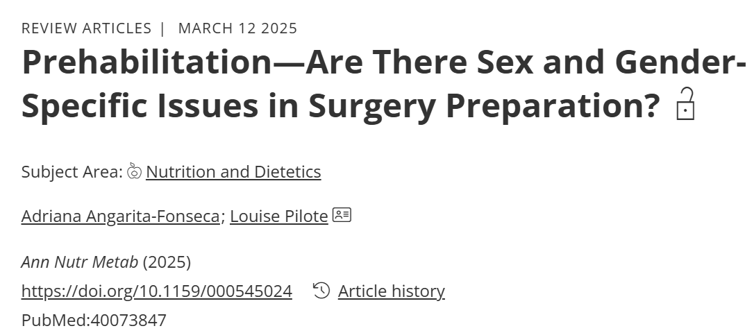 I am happy to share our call to action: Prehabilitation—Are There Sex and Gender-Specific Issues in Surgery Preparation? karger.com/anm/article/do…