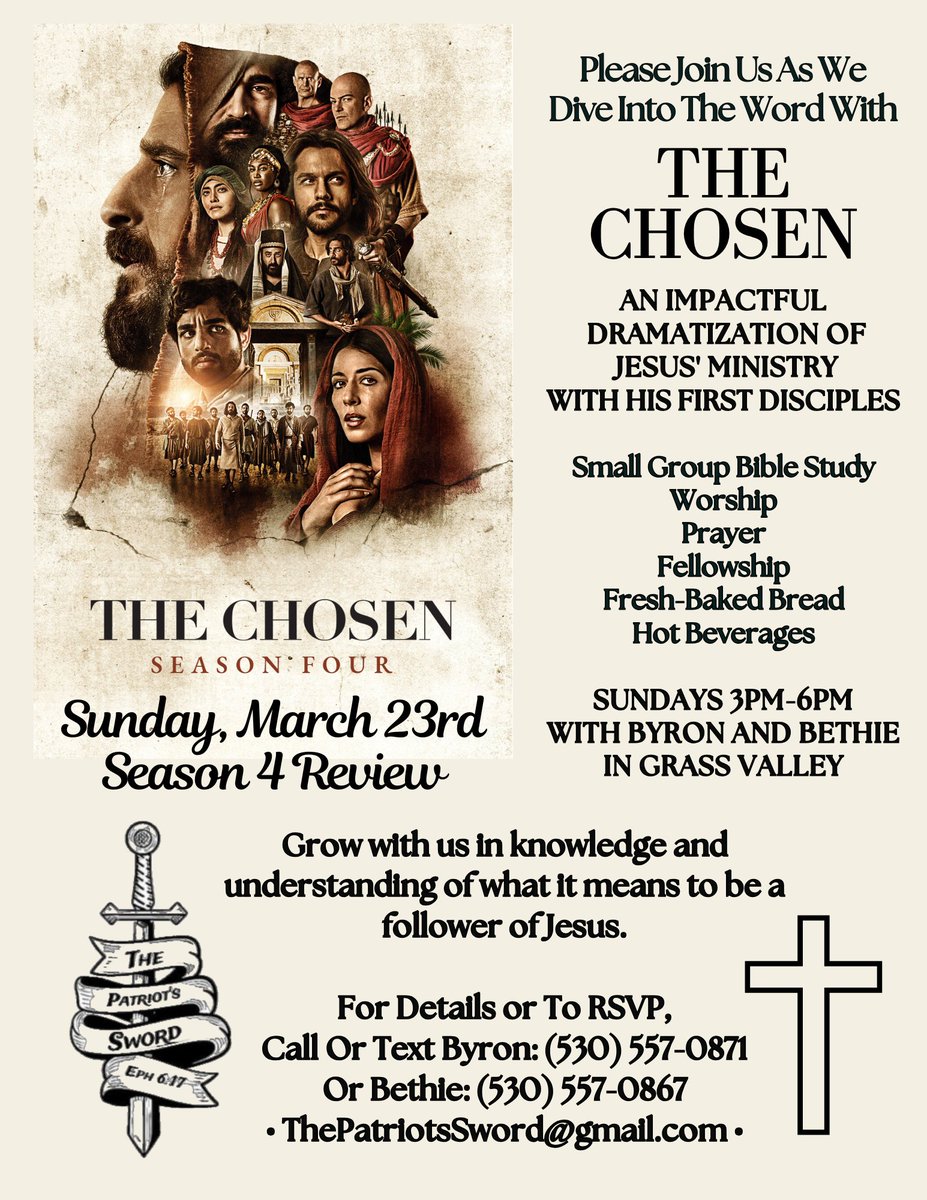 🙏✝️🙏 Join us tomorrow as we wrap up Season 4 of The Chosen with an in-depth study and discussion of the scriptural and historical references depicted throughout Jesus' impactful journey with His followers, leading right up to Holy Week. 🙏✝️🙏