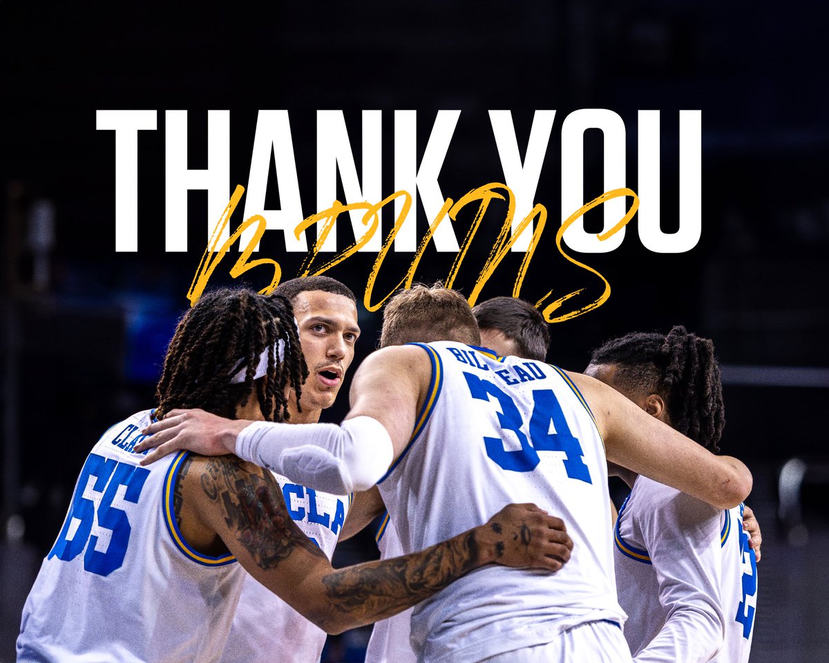 uclatheden's tweet image. Thank you for a fantastic season @UCLAMBB 💙 💛