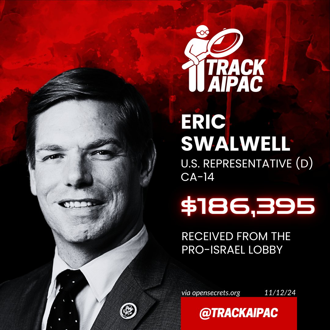 <a href="/Acyn/">Acyn</a> Eric Swalwell is an AIPAC stooge who is paid to pledge allegiance to the Israeli ethnostate.

Time for him to be held accountable.
x.com/Acyn/status/19…