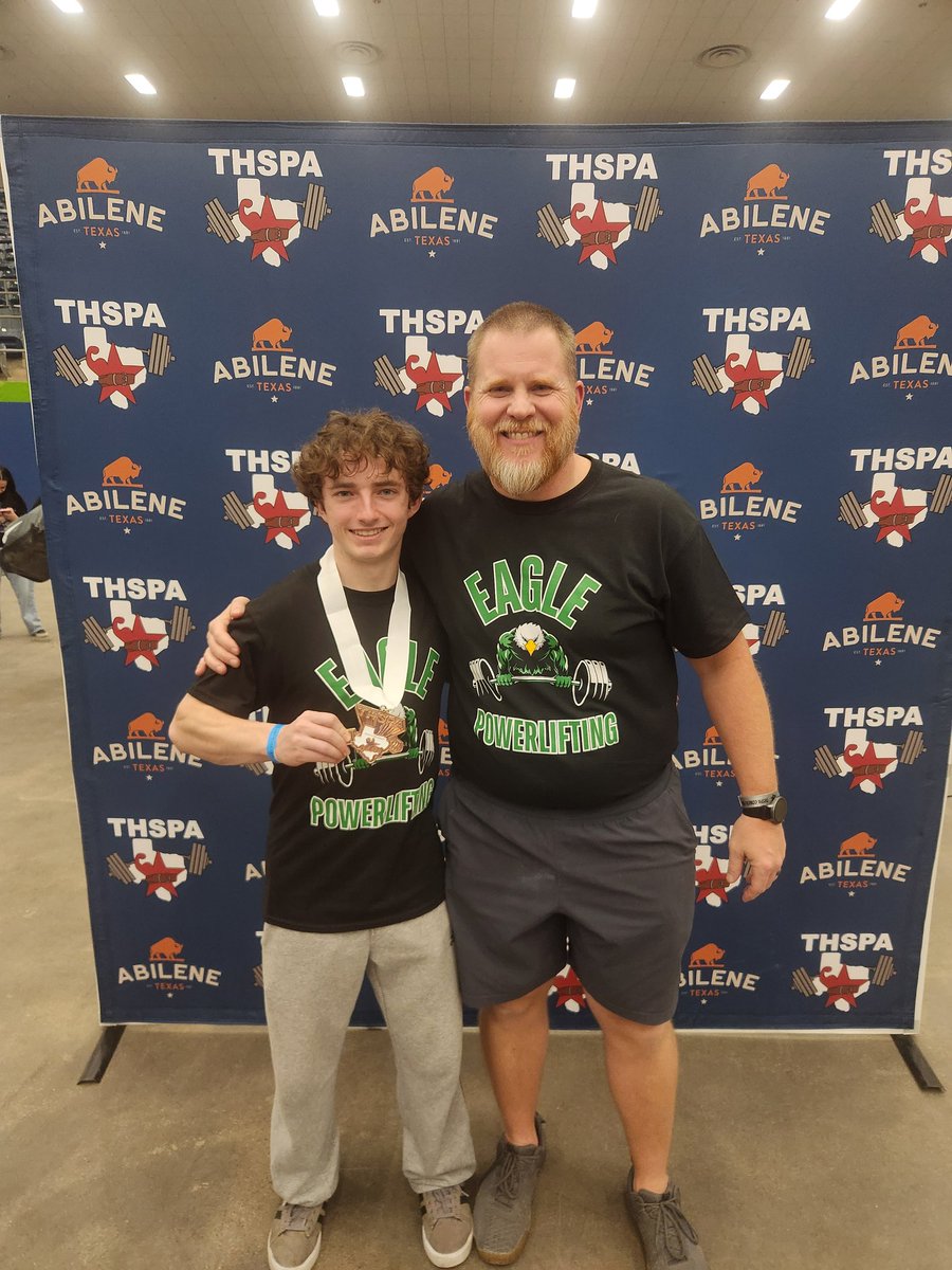ProsperEaglePL's tweet photo. Got to finish this season with some great young men at the THSPA State Powerlifting Meet.  

Trey Shirey finished his career with a 3rd Place finish, his 3rd state medal.
 
Proud of how these young men worked and fought all season.
#EagleStrong https://t.co/NTvpzCjUzy