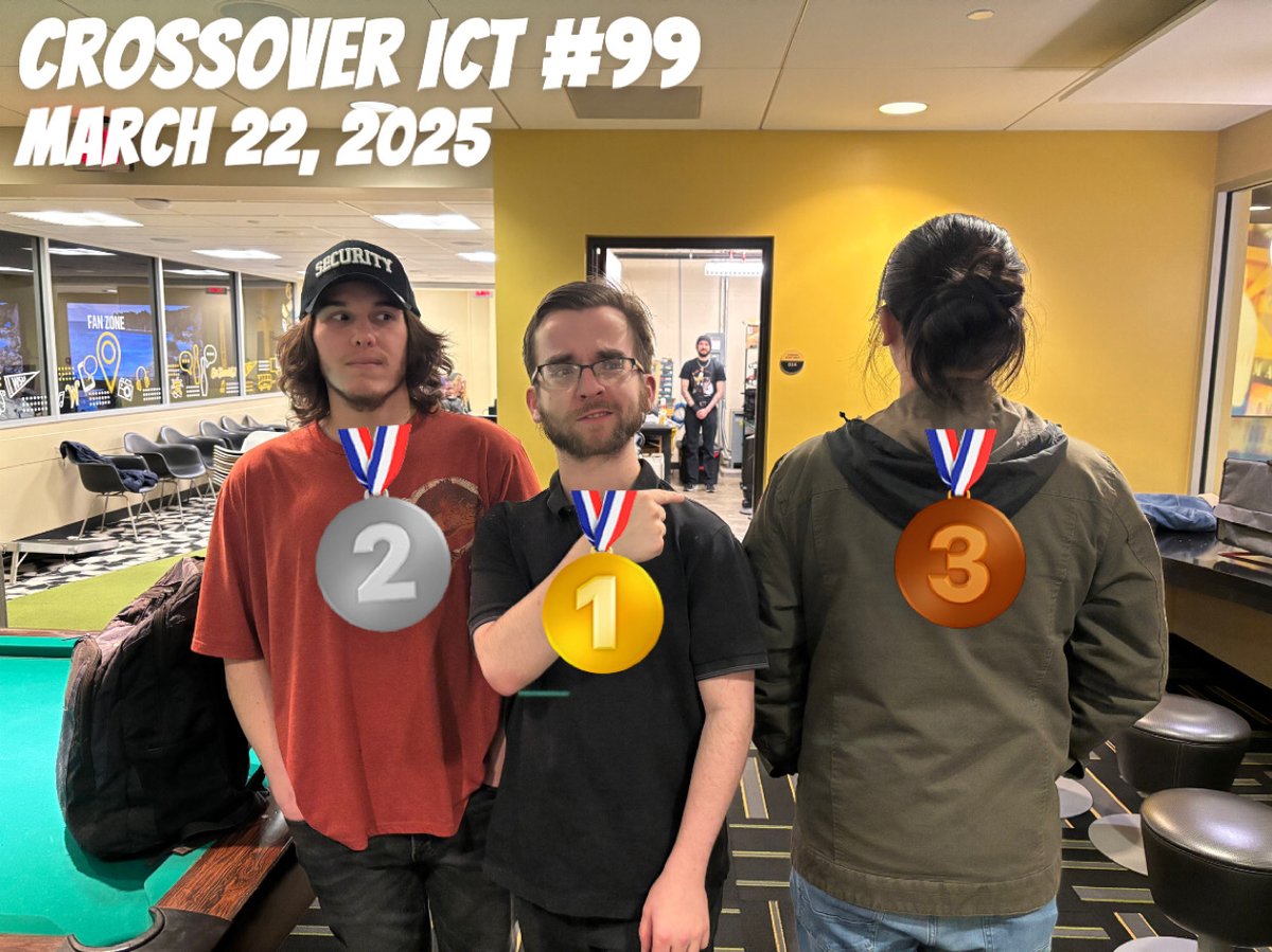 Congrats to our Top 8 at Crossover ICT #99! ✨

🥇 @fireboltssbm
🥈 @spicy_bagels
🥉 <a href="/ppocketss/">john?</a>
4️⃣ <a href="/CG_Footloose/">Supermario64zx353</a>
5️⃣ <a href="/zagnesICT/">zagnes</a> / <a href="/xSwaggermuffinx/">Calvin Goering</a>
7️⃣ Jaz / @Volitux

Bracket link and replays in the reply! 👇

See you next week! ♥️