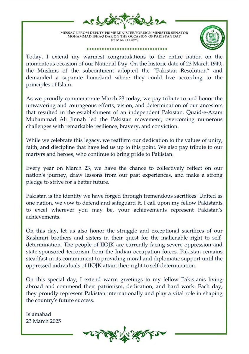 Ministry of Foreign Affairs - Pakistan tweet media