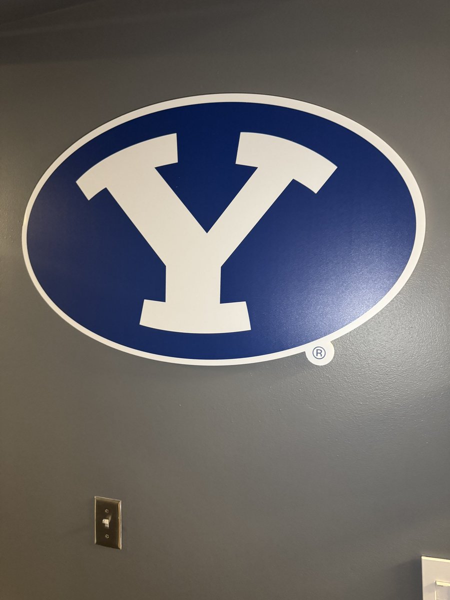 Mitch_Harper's tweet photo. Richie Saunders walked out of the Ball Arena locker room with a souvenir to remember the win that advances BYU to the Sweet 16. https://t.co/WoZ6Hx2MQx