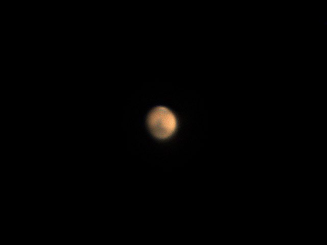 cha_sen's tweet photo. 昨夜の火星。
ほぼ2ヶ月ぶりの火星。
遠ざかって小さくなりましたが、模様は写っています。風は穏やかなのに、結構揺らいでいました。
撮影:2025年3月22日 22時41分
μ-180C + ASI224MC + 2.5倍バロー
#天体写真 #火星 #Mewlon180C #惑星写真 #Mars https://t.co/CDLpUf1lv2