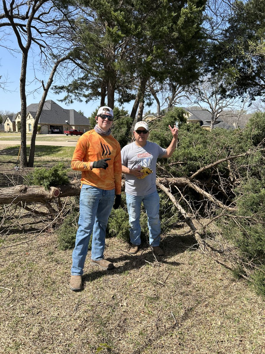 ColtonAnaya32's tweet photo. Helped out the community today with some tree cutting. #Jagcomp25 https://t.co/eZzRgShaT5