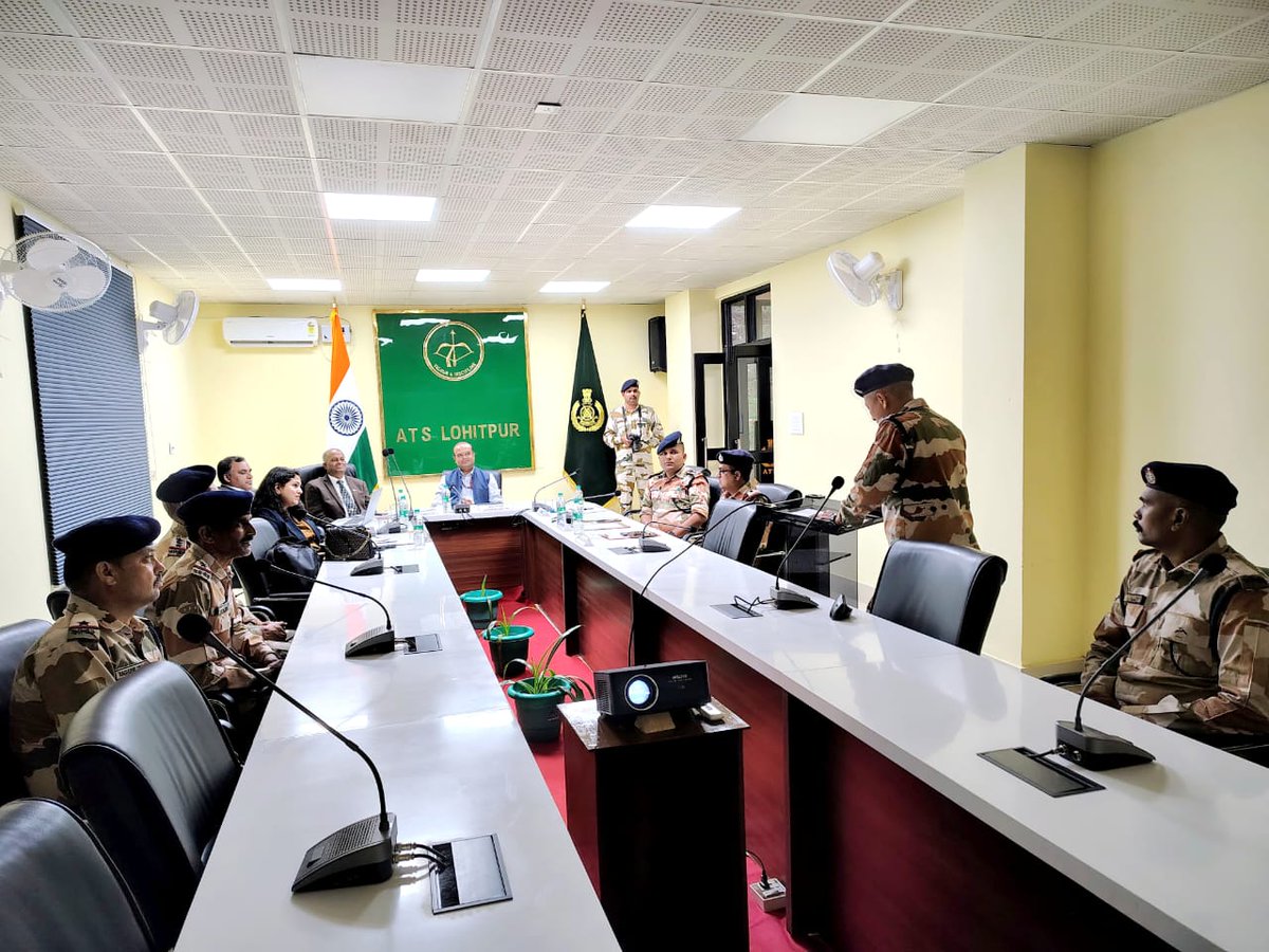 ITBP_official's tweet photo. Sh. S P Roy, Joint Secratary, Col K. Jagannathan (Rtd) & other Members of the Capacity Building Commission visited ATS, #ITBP Lohitpur. The Commission appreciated the institution’s dedication and efforts toward excellence in training delivery.
#Himveers
#Capacity_Building https://t.co/j23WUiEZju