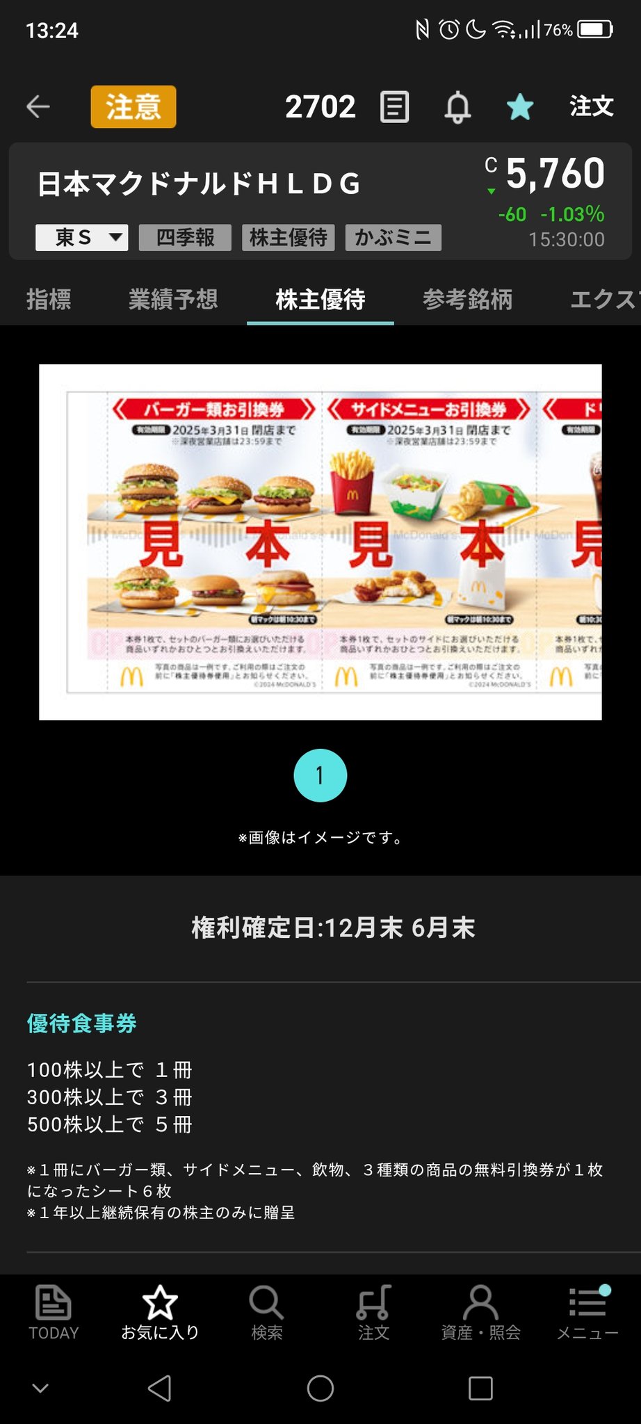 【専用出品:山下清さま】マクドナルド　株主優待券　バーガー19枚サイド5枚 専用出品:山下清さま】マクドナルド 株主優待券 バーガー19枚