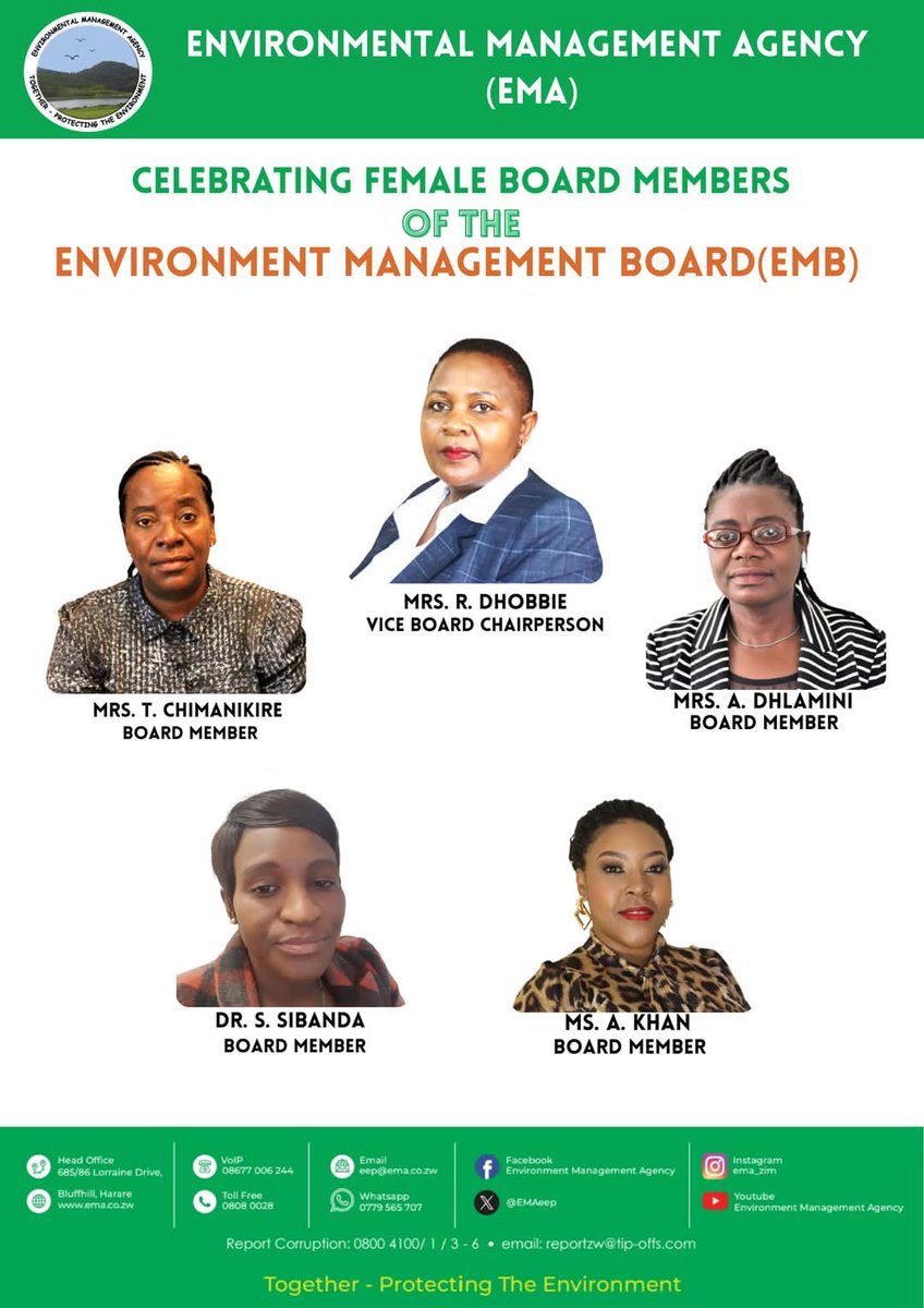EMAeep's tweet photo. Celebrating Women's Month by recognizing the significant contributions of the female board members of the Environment Management Board. Thank you for your commitment to a sustainable future! #WomenInEnvironment #EMABoard #CelebratingWomensMonth https://t.co/nwMvjMNwPo