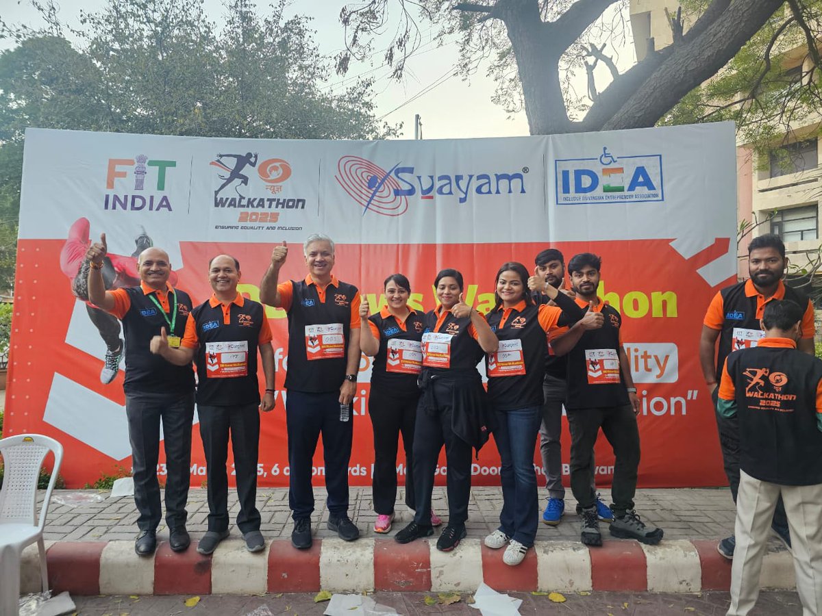 DDIndialive's tweet photo. Snapshots of DD India team from the Walkathon organized by DD News in support of the Fit India initiative and to promote accessibility for specially-abled individuals.

@MIB_India #WalkathonWithDDNews #DDNews #FITIndia https://t.co/AR2jEL5oSX
