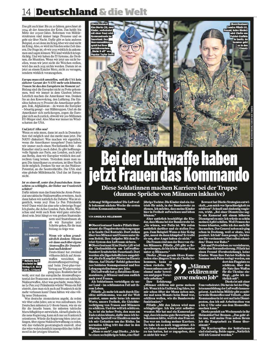 Starke Frauen braucht das Land! Bei <a href="/Team_Luftwaffe/">Team Luftwaffe</a> werden in der kommenden Woche die ersten beiden Kommandeurinnen ihre Posten bei der FlaRak und im Einsatzführungsbereich übernehmen. Die <a href="/BILD/">BILD</a> am Sonntag berichtet und stellt die Soldatinnen vor.