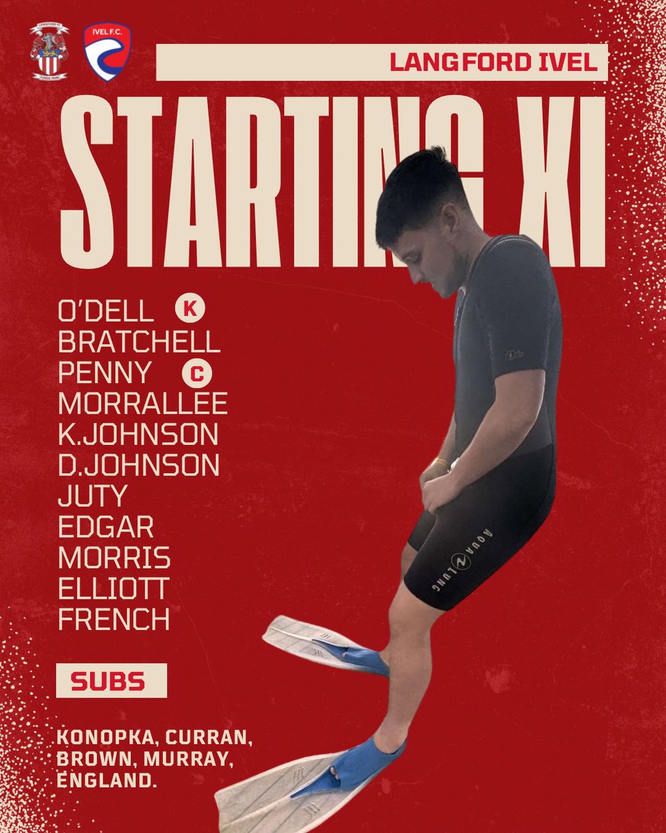 📝 TEAM SHEET 📝

Your Ivel starting lineup for todays game against CK FC Reserves. 
🤿 Murray warms the bench
💰 Penny slots back in at the back
⚽️ Elliott and French lead the line