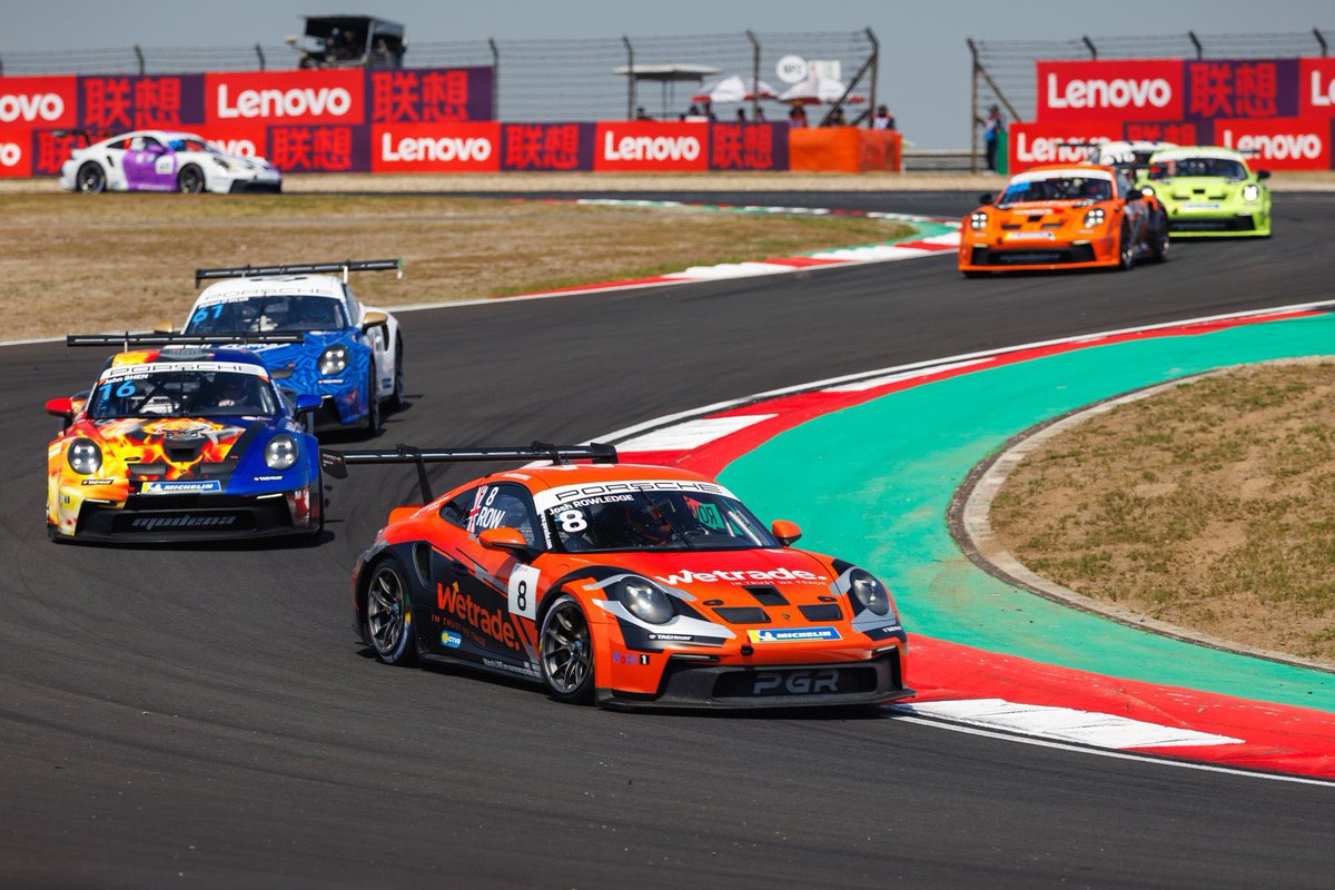 PhantomGRacing's tweet photo. 🏆 Victory of the second race of the weekend goes to @DylanPereiraLu! Dylan dominated from the start and now leads the championship!
 Bao Jinlong, starting from P21 after yesterday’s penalty, fought his way back to P9 overall & P2 in Pro/Am!  Dylan Yip had a strong start but spun after locking up in battle, dropping from P3 to P23. He fought back to finish P15.  Josh Rowledge dropped to P20 after stalling at the start, but made an impressive recovery to P7 after some intense on-track battles.   Li Chao, forced to start P20 due to a disrupted qualifying session, climbed to P14.  Yan Chuang, in his debut season, held his ground and secured a class podium!
An eventful weekend for Phantom Global Racing! Next stop: Motegi, April 18-20!

@carreracupasia
@PorscheMAP 
#PhantomGlobalRacing
#PorscheCarreraCupAsia 
#PCCA