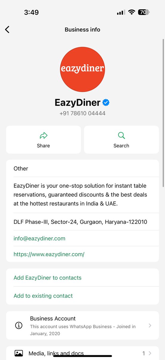 sgcool20's tweet photo. @eazydiner why are you using multiple accounts on whatsapp for spamming? I blocked one of your account on WhatsApp due to multiple promotional messages and you started spamming with your other account. Do you think is it ethical to misuse the customer data? @sachinpabreja https://t.co/DawauQg4Dw