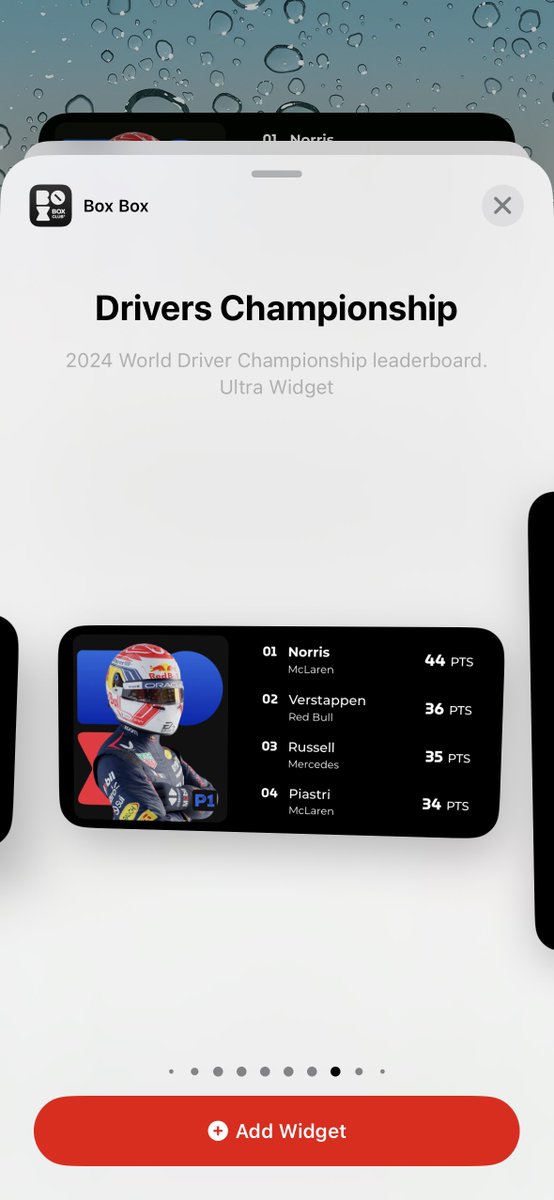 SteveLCFC_'s tweet photo. @BoxBox_Club love the app. Will the drivers championship widget always have Max as P1 as he won last year or will this be updated throughout the season? https://t.co/yX8gzue5BT