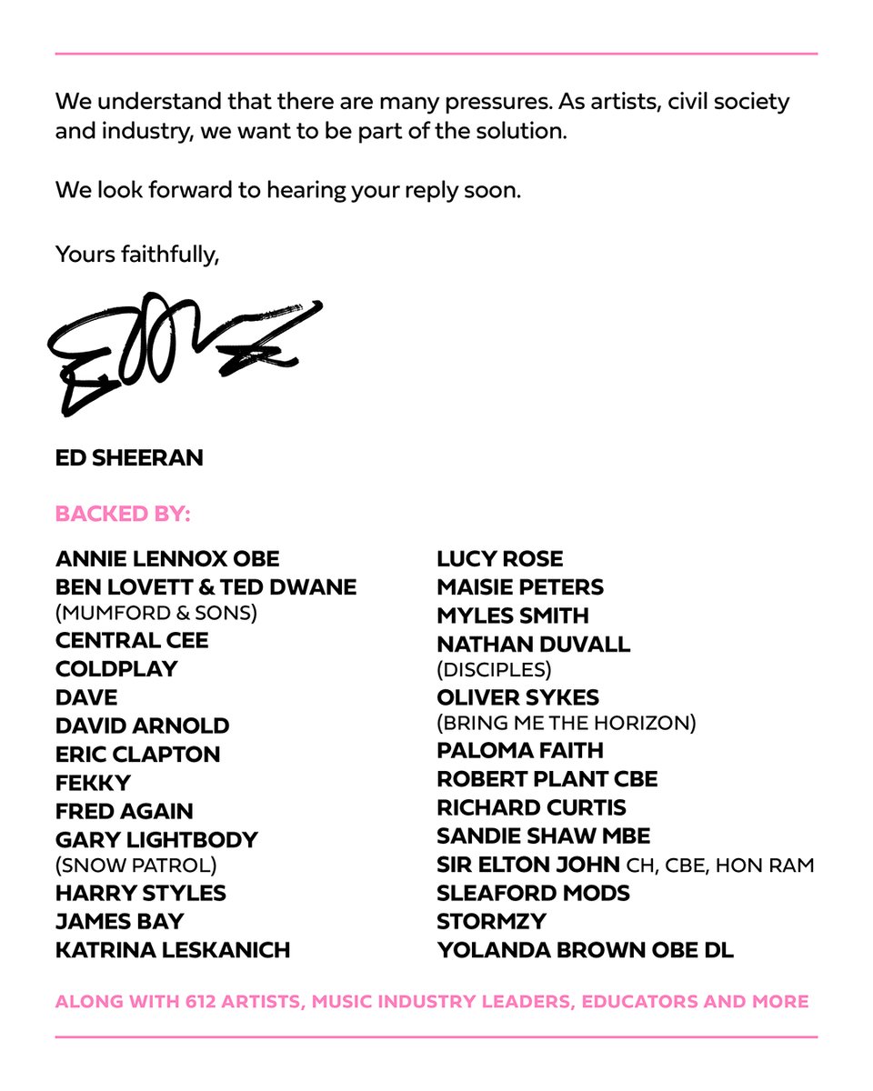 Ed Sheeran HQ (@edsheeran) on Twitter photo "My friends, colleagues and I have signed this letter calling for action from the government to save music education. Read our letter and share this post with your followers (tagging <a href="/Keir_Starmer/">Keir Starmer</a>) to help us protect and grow music education in and out of schools. "My friends, colleagues and I have signed this letter calling for action from the government to save music education. Read our letter and share this post with your followers (tagging <a href="/Keir_Starmer/">Keir Starmer</a>) to help us protect and grow music education in and out of schools.