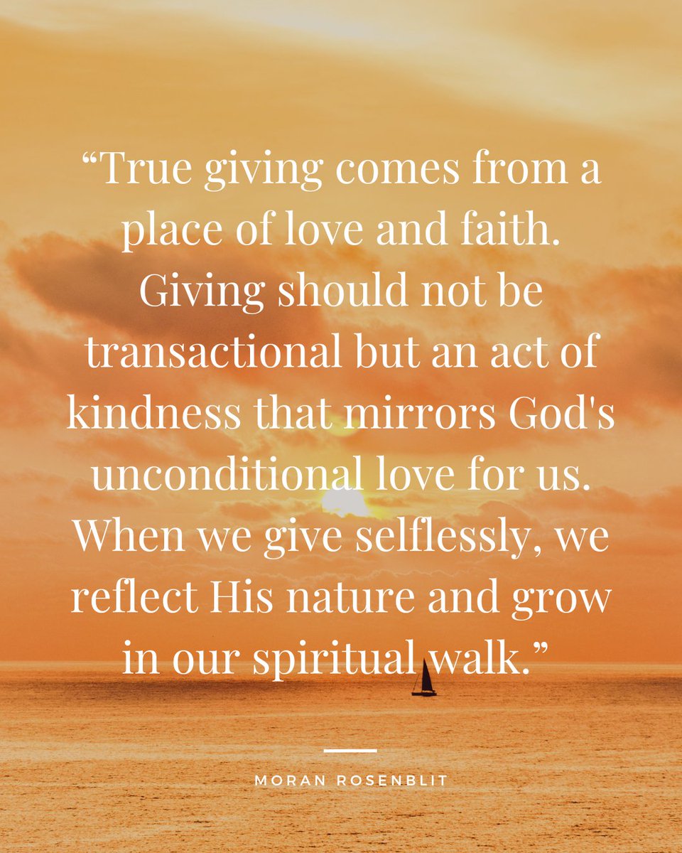 hope4israel's tweet image. Giving is more than an act—it’s a reflection of God’s love.

True generosity isn’t about transactions; it’s about faith, kindness, and mirroring His unconditional love. When we give selflessly, we not only bless others but also grow spiritually.

#HopeForIsrael #FaithInAction