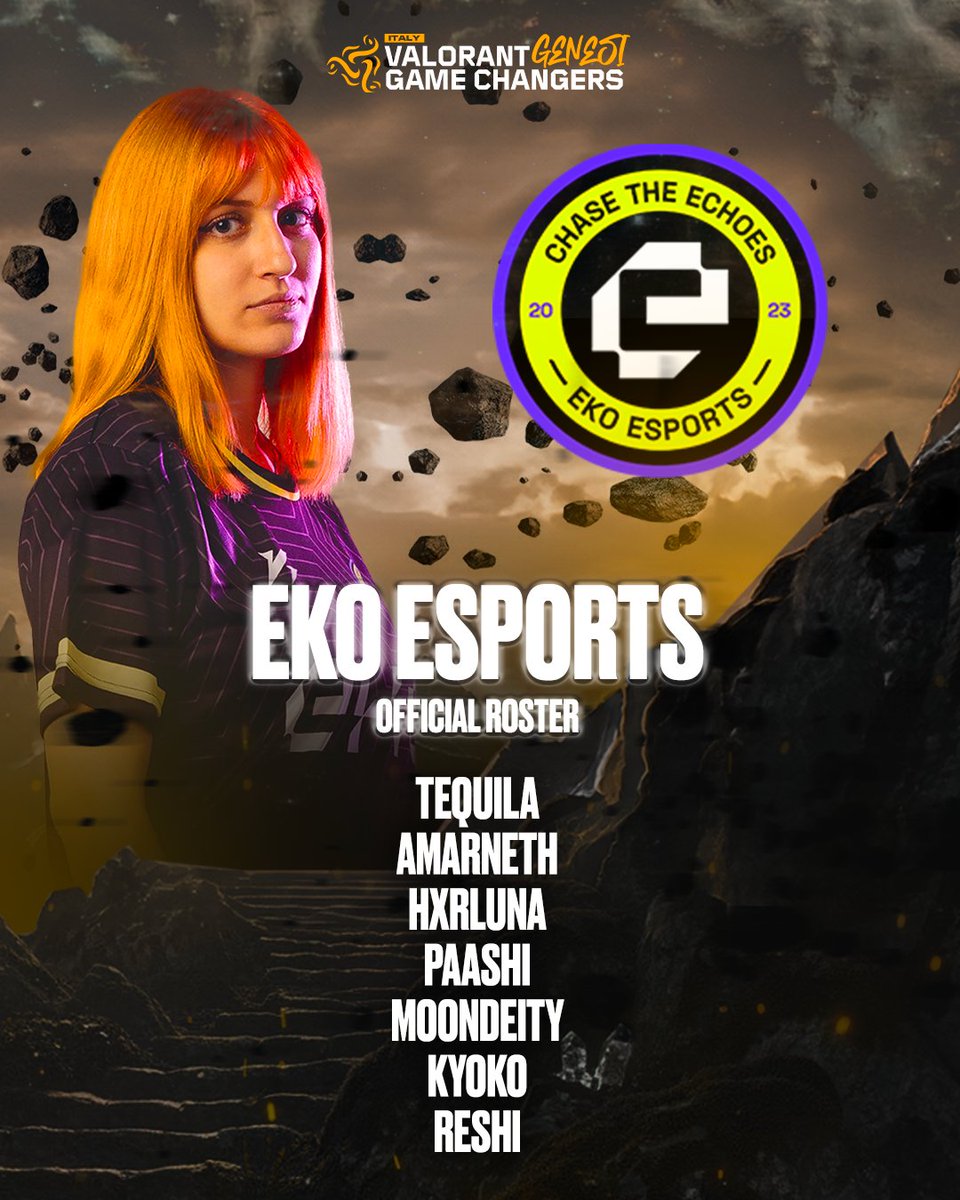 🚨OFFICIAL ROSTER🚨

EKO ESPORTS - <a href="/ekoesportsgg/">EKO Esports</a> 

<a href="/tequiilap/">fe</a> 
<a href="/amarneth_/">amarneth</a> 
<a href="/hxrluna/">EKO hxrluna</a> 
<a href="/paashicantfrag/">paashi</a> 
@Moondeityy05 
@kyokovlr 
<a href="/Reshikrox/">Grande Inverno</a> 

📅 Appuntamento al 26 marzo con la prima giornata del campionato.

<a href="/itVALORANT/">VALORANT - Italia</a>