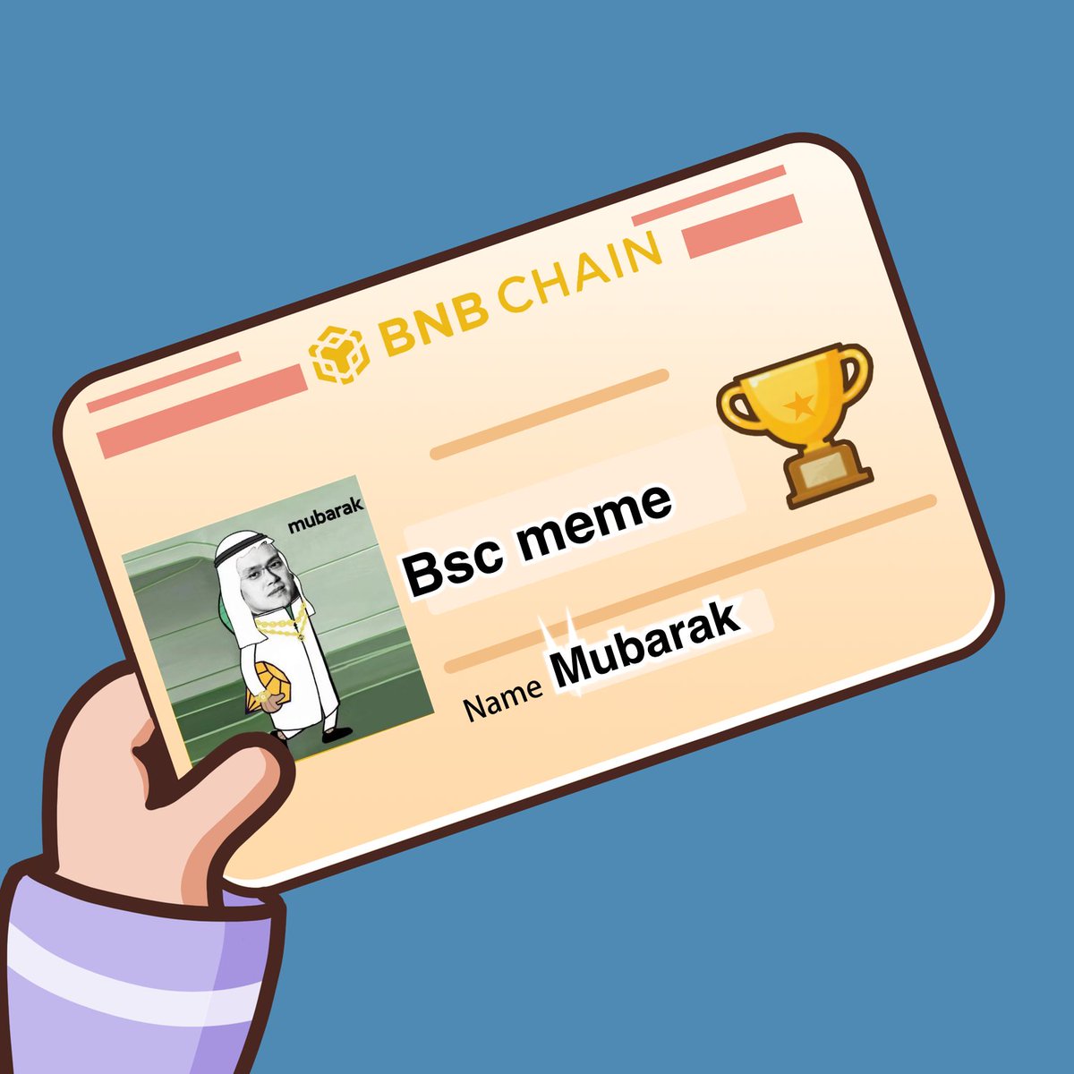 We are bsc family #Bnbcard x #mubarak @heyibinance @cz_binance