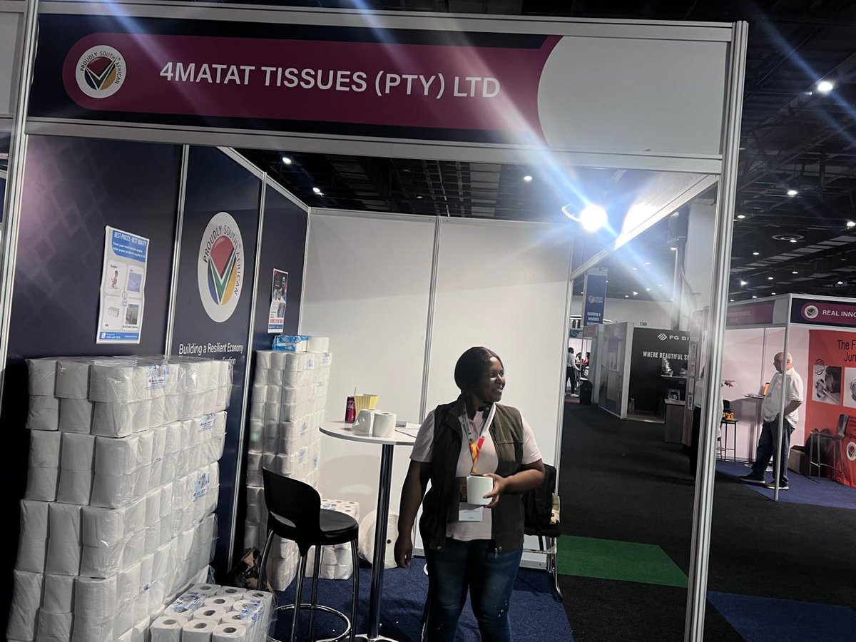 MatatSoft4's tweet photo. "What an incredible experience at the Buy Local Summit &amp; Expo hosted by Proudly SA! 🙌🏾✨ We had an amazing time showcasing our tissue products, connecting with industry leaders, and working on more of what's to come 🤫. 💼🔥

Proud to be part of  🚀💙
#ProudlySA #BuyLocalSummit https://t.co/tuhHOPmH7U