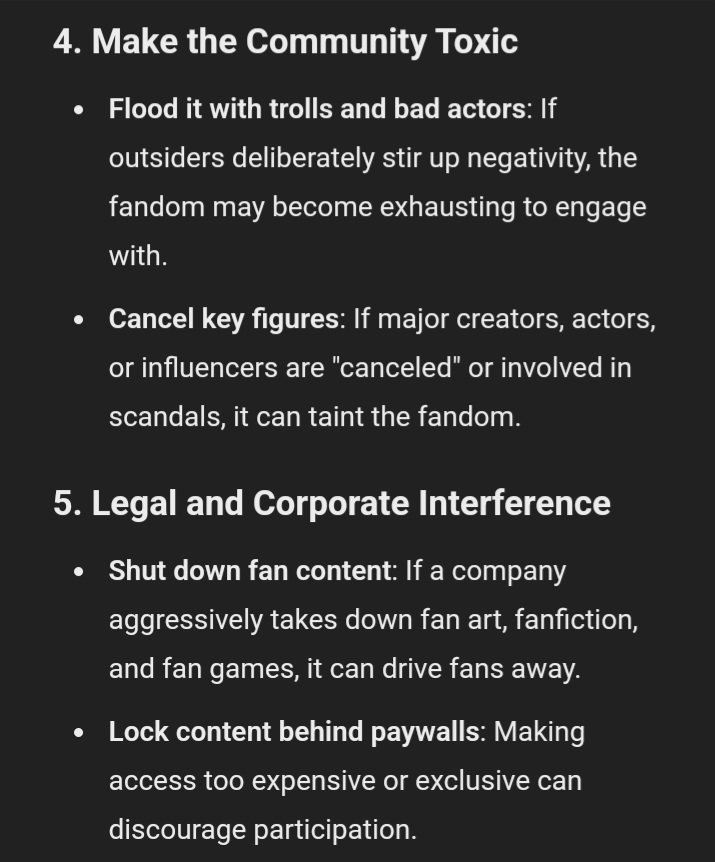 sssnikinsss's tweet photo. So I was reading @TBGlobetrotter late night chat to chat gpt about 1D contracts (which is so interesting btw - check it out!) It got me thinking of a question of my own.
How would you hypothetically destroy a Fandom? The answer - mind blowing and oh so familiar. Check it out... https://t.co/OZBWv6t8Zj