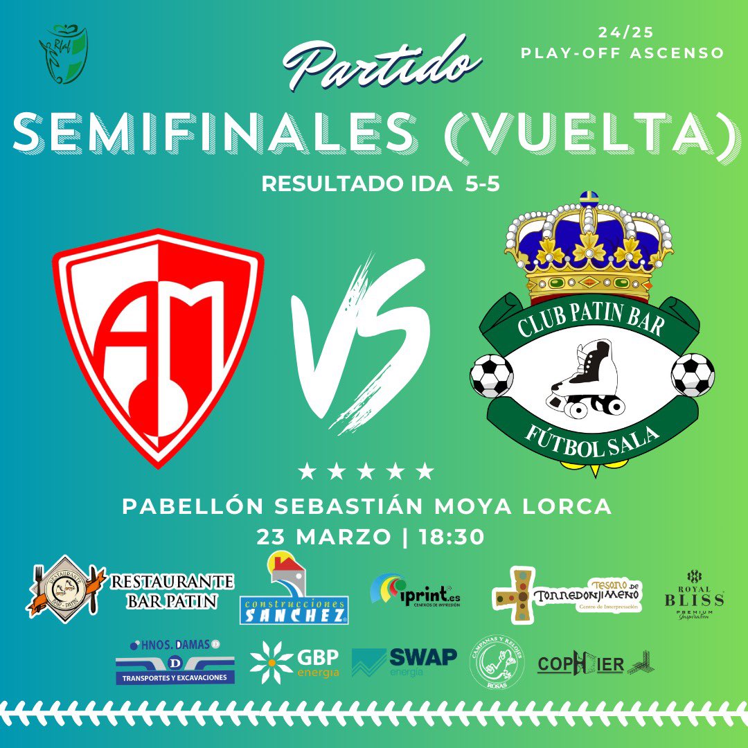 🔥 𝑻𝑰𝑬𝑴𝑷𝑶 𝑫𝑬 𝑷𝑳𝑨𝒀-𝑶𝑭𝑭 🔥

Solo nos vale ganar y vamos a por ello. 
Nuestros chicos lo dejarán todo para llegar a otra final. 

🆚 <a href="/Mengibar_FS/">Oleoinnova Mengíbar FS</a> “B”
🏆 1/2 Vuelta <a href="/RFAFJAEN/">RFAF - Delegación de Jaén</a> 
⌚️18:30 h.
📌Pabellón Sebastián Moya Lorca

#faseascenso #torredonjimenonuncaserinde #futsal