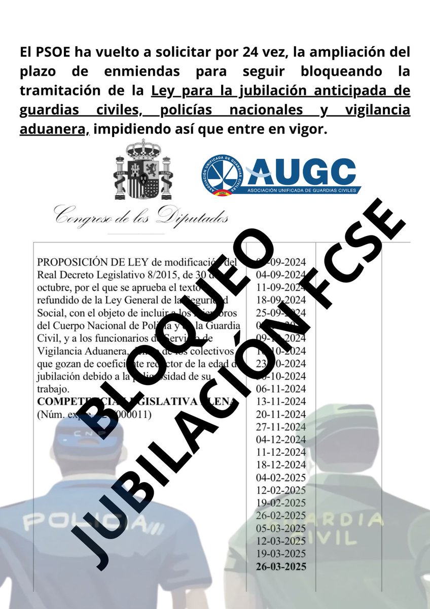 AUGC_Toledo's tweet photo. 📣 Que manera más burda de marginar @desdelamoncloa a los servidores públicos de  @guardiacivil y @policia sin reconocernos ser #ProfesiónDeRiesgoGcyPn

Nos humillan y utilizan como moneda de cambio barara para fines partidistas
Reconozcan de una vez lo que es de #JUSTICIA 🆘
.@ https://t.co/jHHMbF0Isd
