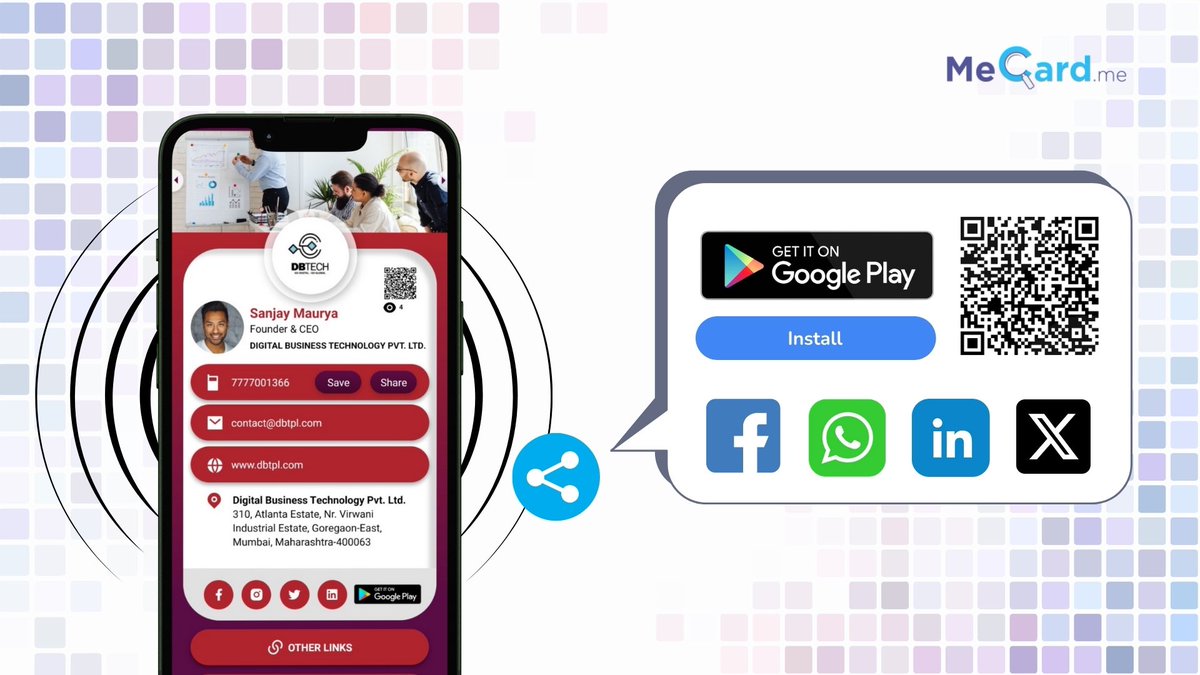 Me_CardIndia's tweet photo. 🌐 Your Business Card, Reimagined!
Ditch the clutter of traditional business cards and switch to a smarter, more eco-friendly solution with https://t.co/Yr0e9vY47B!

👉 Get it on Google Play!
🔗 https://t.co/vygL6IcnfA
.
#DigitalBusinessCard #SmartNetworking #MeCard #NFC #QRcode https://t.co/Onuf3MVMHl