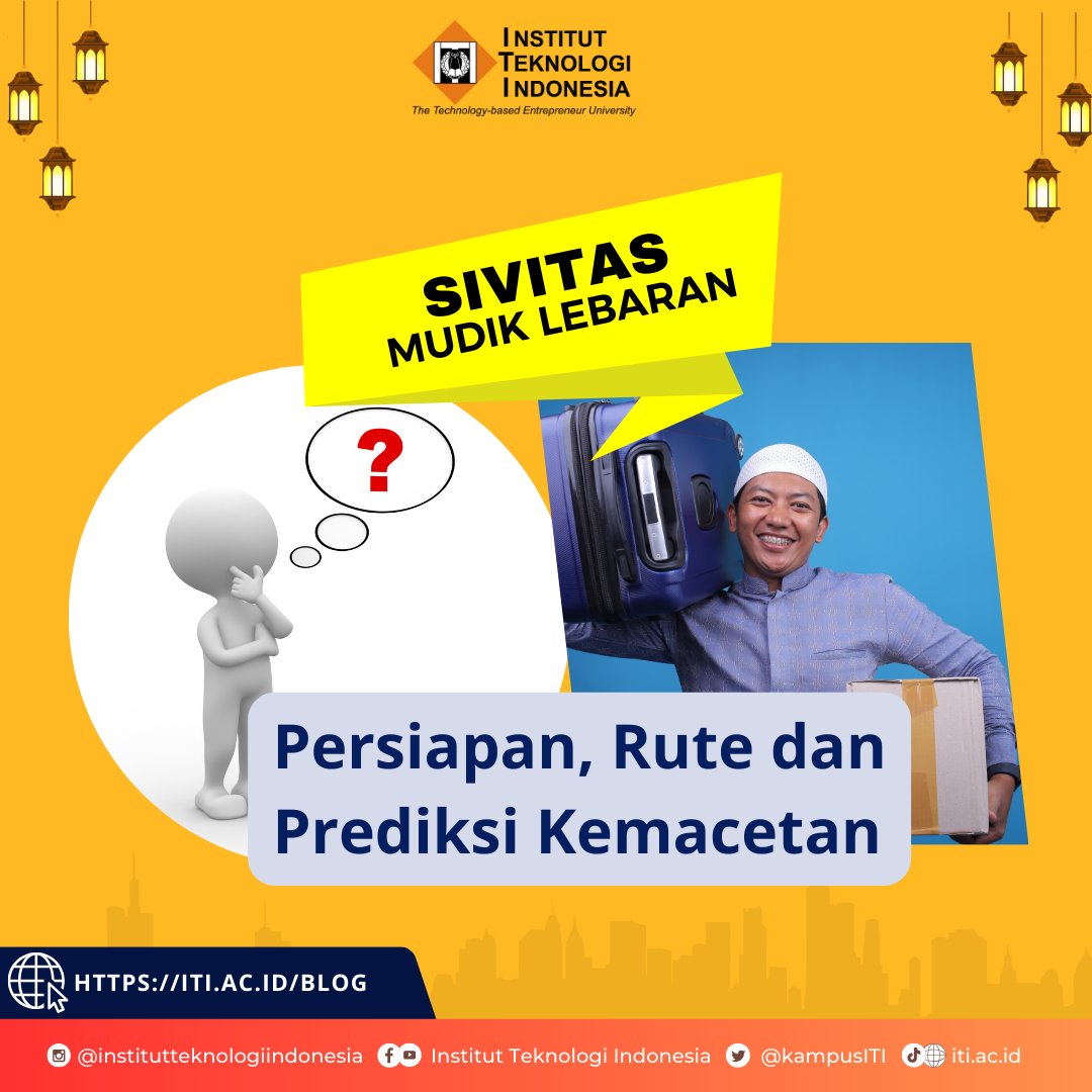 Mudik Lebaran 2025 semakin dekat! Pastikan sivitas ITI sudah siap dengan panduan kami infokan mencakup persiapan, rute terbaik, dan prediksi kemacetan. Mari berbagi tips dan pengalaman di bawah! Selamat mudik! 🌙🕌 #Lebaran2025 #PanduanMudik #PersiapanMudik #Mudik2025 #TipsMudik