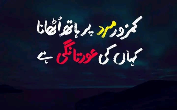 یہ عورتانگی نہیں سراسر بدتمیزی اور جہالت ہوتی ہے پھر چاہے مارنے والا مرد ہو یا عورت ۔