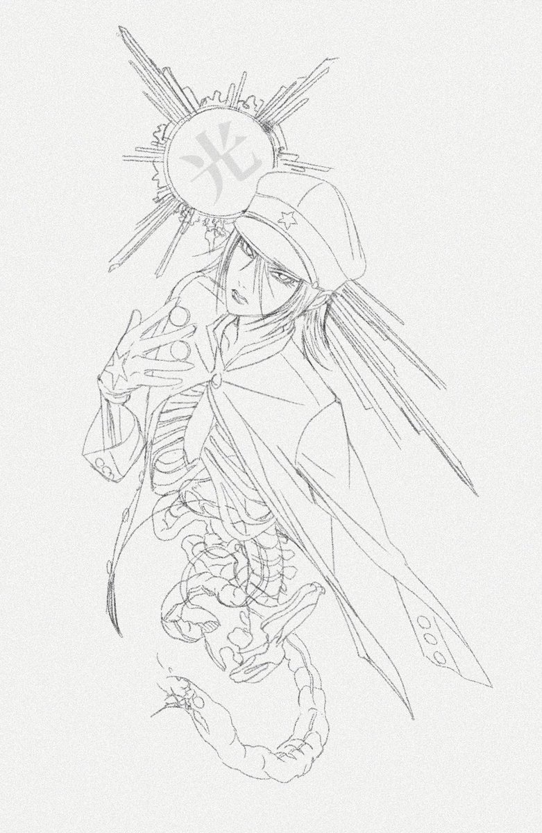 h_tattooer's tweet photo. 쟈이보 도안 wip.. #litchihikariclub https://t.co/OVLtbA4Vv3