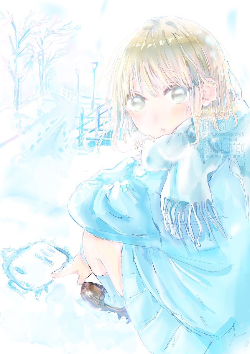 今日は一瞬で溶けちゃうから

#アオのハコ美術部
#アオのハコ
#鹿野千夏
#イラスト