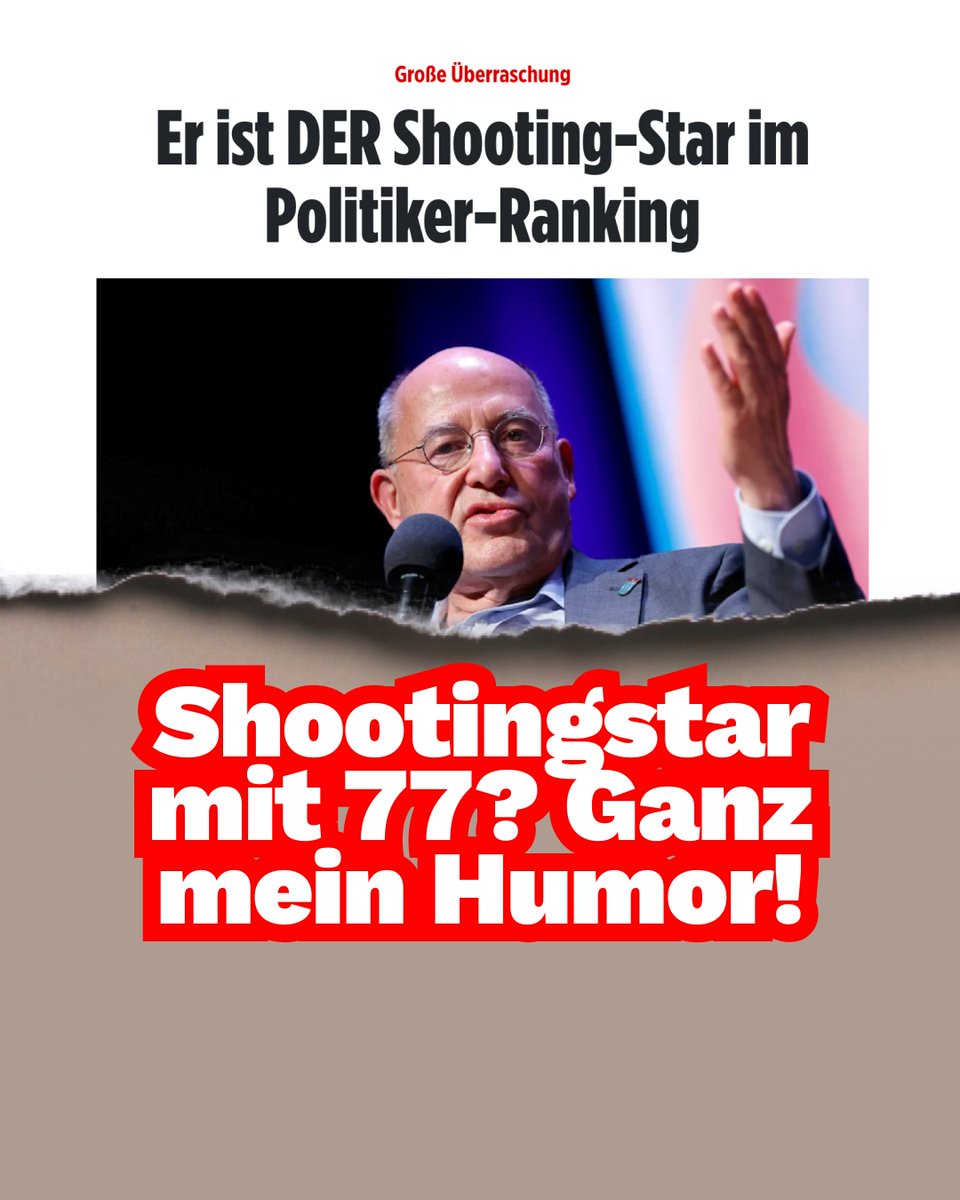 Shootingstar (Senkrechtstarter) im zarten Alter von 77 Jahren? Und das nach einem Vierteljahrhundert in der aktiven Politik. Das ist ganz mein Humor! Andererseits: Warum soll man eigentlich nicht auch im Lebensherbst - kurz vor dem Lebenswinter - noch einmal durchstarten können?