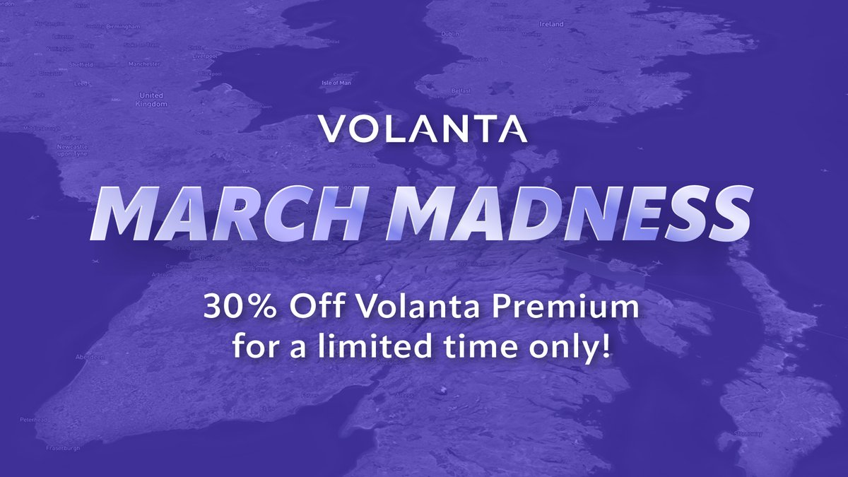 🚀 March Madness Save 30% on Volanta Annual Premium and enjoy powerful features like, seamless tracking, real-time maps &amp; more. Don’t miss out > volanta.app/premium/ ✈️🌍 

#Volanta #FlightSim #MarchMadness