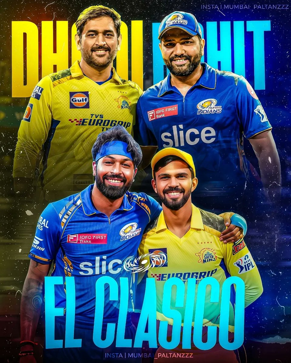 _amal_p's tweet photo. #CSKvMI - The El Classico Day..🤩🔥
#CSKvMI #CSK #MumbaiIndians #IPLonJioStar #IPL2025LIVE #Skinner #Vando #SRHvsRR #MSDhoni #RohitSharma #Chennai #Sikandar #Hardik #RuturajGaikwad https://t.co/YQRVIJx5xK