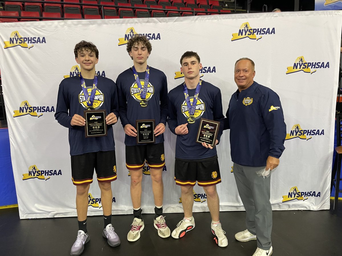 Shane Kirker, MVP, George Wright and Dayne Coates all tournament team. NYS Class C.