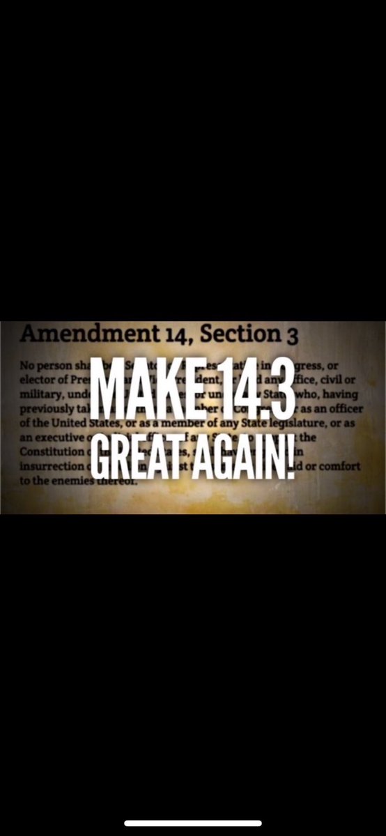 Ingridebap's tweet photo. @Harri1Rose @diannew314159 @MorePerfectUS And 14.3 disqualifies them anyway & makes this administration #NullVoid.
It’s our moment to #Invoke14thNow since MAGA is Confederacy by another name let’s make 14.3 great again! https://t.co/Nd0bDzyqhI