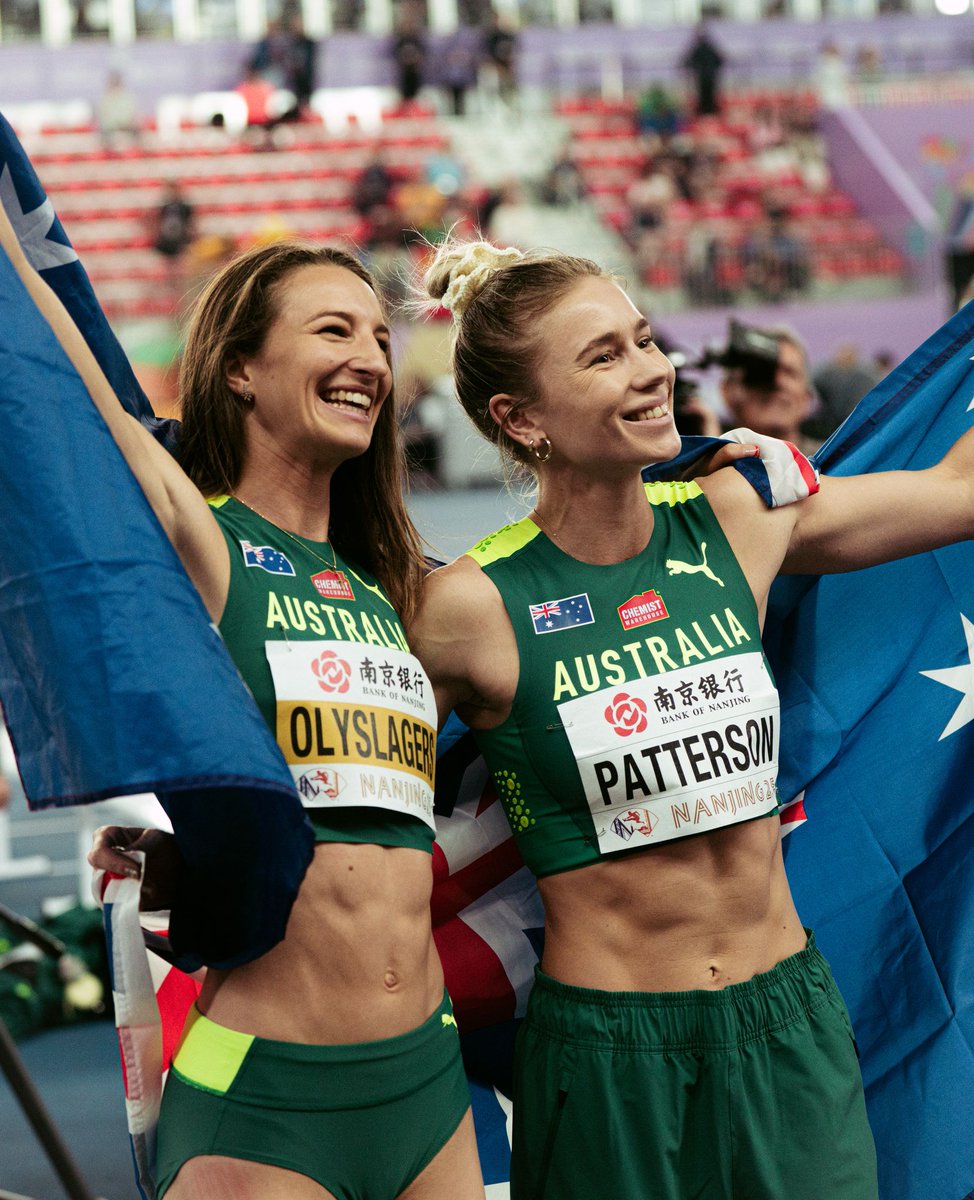 Australia has reached rare air today at the World Athletics Indoor Championships in Nanjing, China as Nicola Olyslagers soared into the history books to become the first Australian to go back-to-back at the global meet, while Eleanor Patterson delivered silver in a stunning