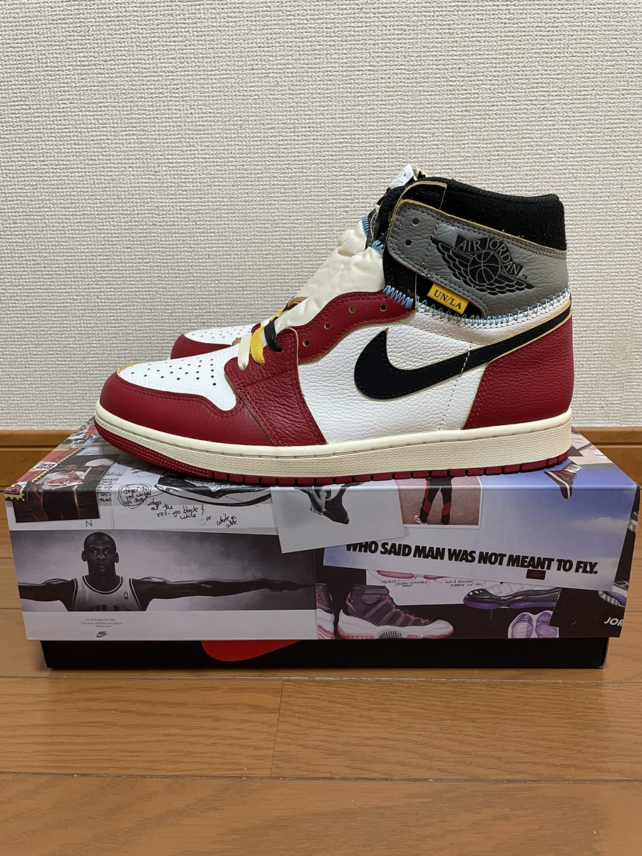 masahir62526532's tweet photo. UNION LA X JORDAN 1 RETRO HIGH OG SP 'CHICAGO SHADOW'
実物ヤバ🤣
今回は足数多めで良かった✨
union Tokyoさんありがとう🔥🙏🔥
大事に履きます😊
#union #uniontokyo #unionjordan #Nike #AJ1 #SNKRS https://t.co/W0zaRPRycw